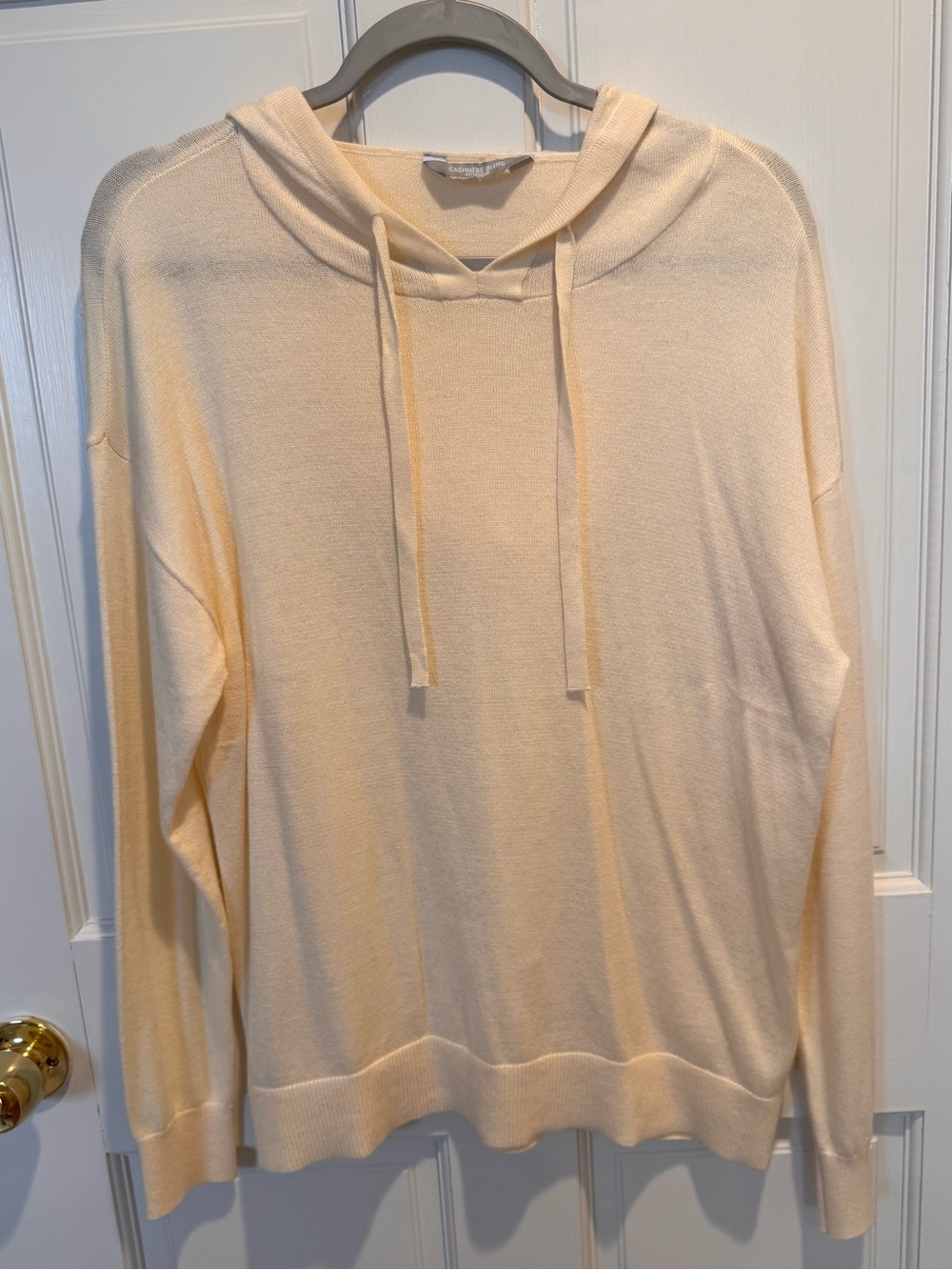 Women's Cashmere Blend Hoodie - Cream, Size S